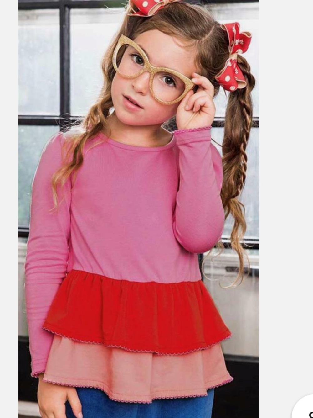 Matilda Jane Rosy Glow Tunic Top Girls Size 8 Make Believe PInk Red